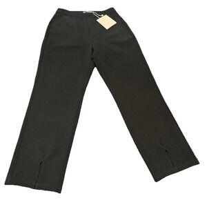 NWT Kittenish Women's Black Pants XS Extra‎ Small Pull-On Front Slit Hem Stretch